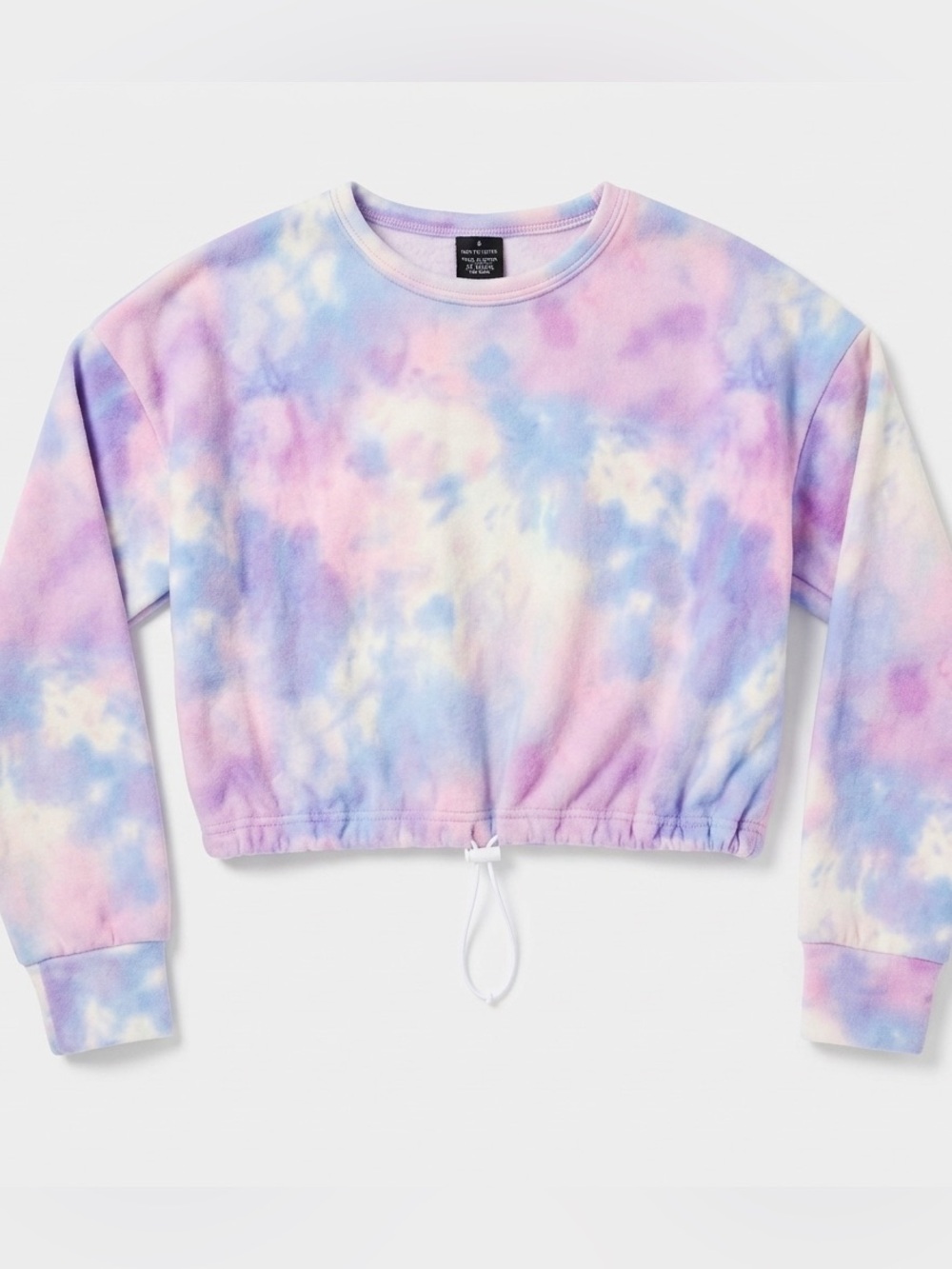🌈6/$10 Fairycore Pastel Tie-Dye Cropped Fleece Sweatshirt - Size S